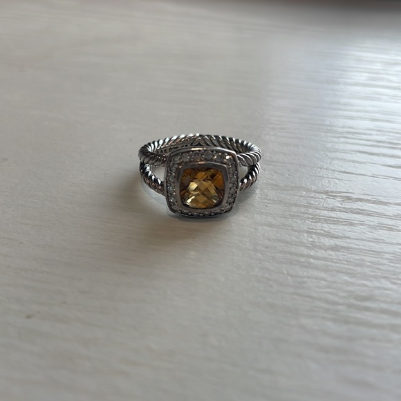 Petite Albion® Ring in Sterling Silver with Citrine and Pavé Diamonds - Picture 3 of 6